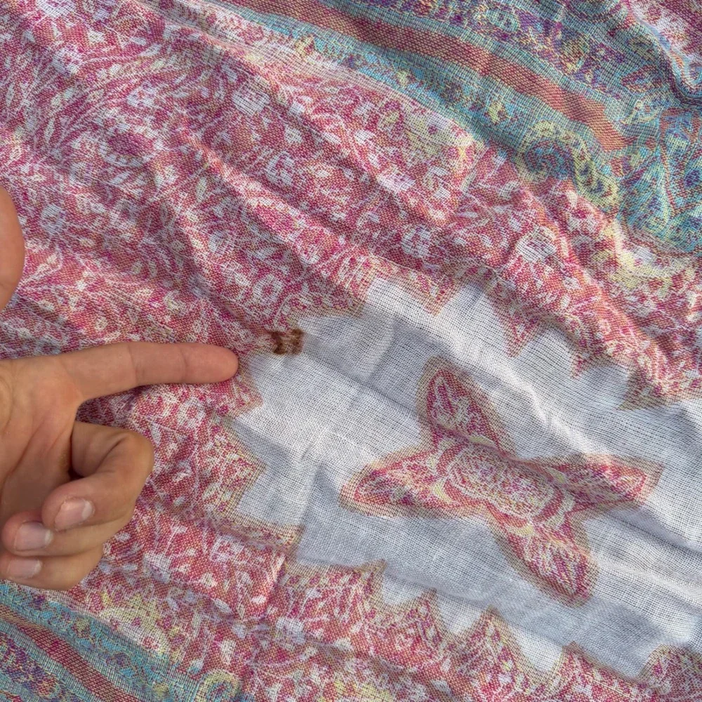 B+ Collection Eighteen Pink Paisley Scarf Rayon Blend Fringe Wrap 21x72